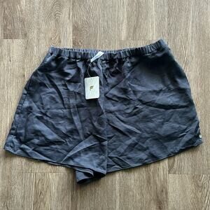 NWT Fabletics EcoSatin Sleep Shorts Pewter XL High Waisted